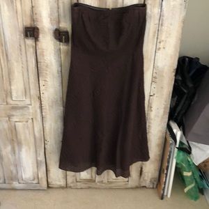 Strapless a line seersucker midi a line dress